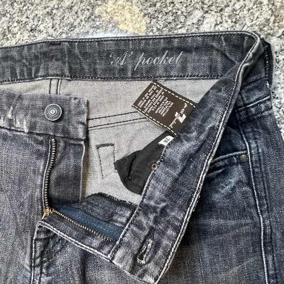 7 For All Mankind A Pocket Bootcut USA Made 🇺🇲 Factory Distressing Womens 28 - Picture 5 of 16
